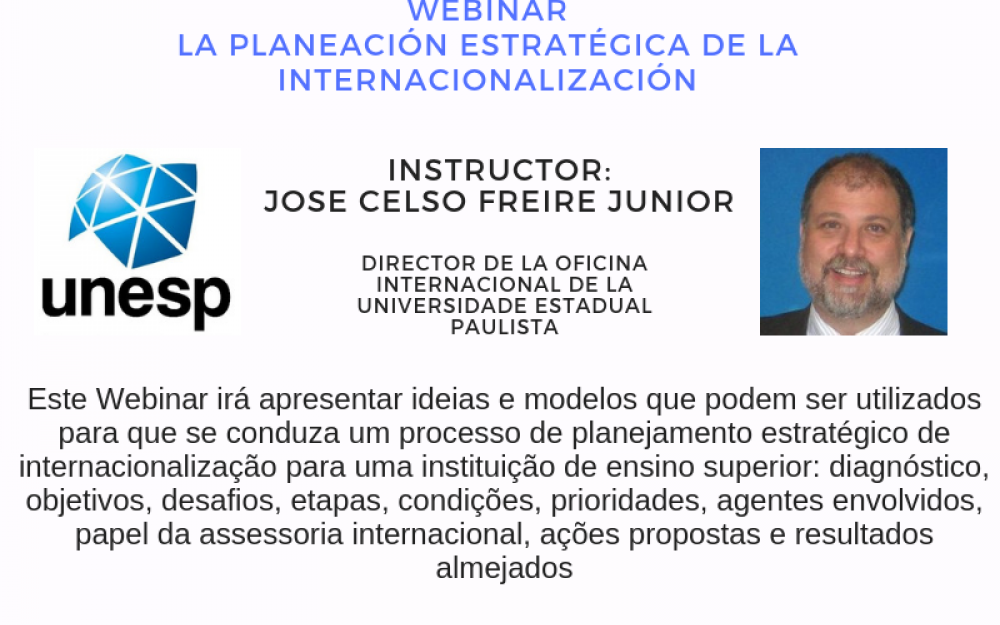 Celso Freire webinar RIESAL  “Planejamento Estratégico da Internacionalização"